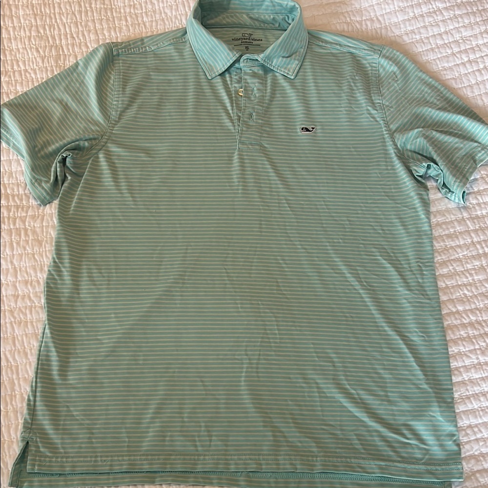 Vineyard Vines Boy’s Green Striped Polo Shirt